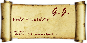 Gróf Jolán névjegykártya