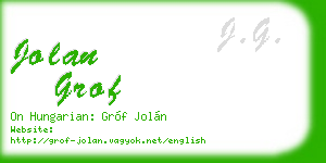jolan grof business card